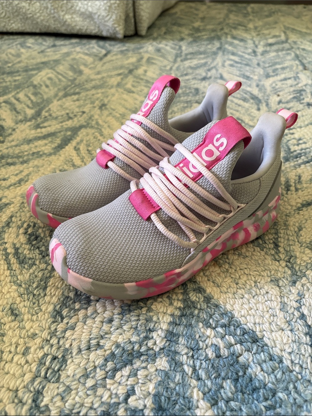 adidas Gray and Pink Slip-on Sneakers